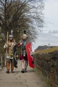 roman tours chester roman soldiers march on the city walls