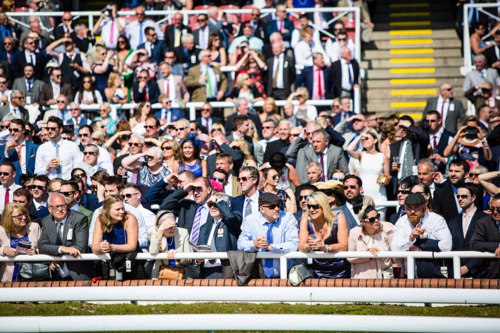 Crowds enjoying a race day at Chester Racecourse