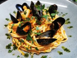 Moules a Go-Go bar and bistro Mussels and linguine