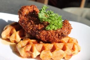 The Suburbs Brunch Southern Fried Chicken Waffles