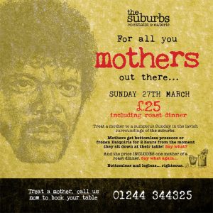 the suburbs mothers day sunday 27 march